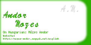 andor mozes business card