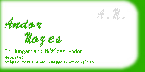 andor mozes business card